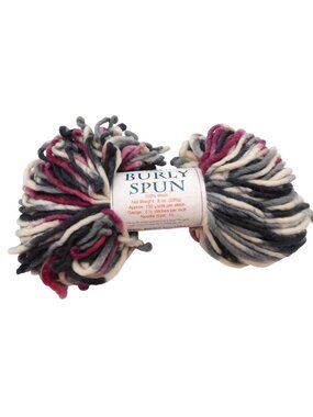 Burly Spun 100% Wool Yarn Handpainted 8 Oz Skein 132 Yards Smoky Mulberry
